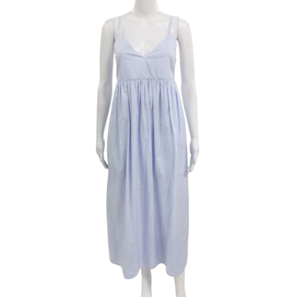 Jenni Kayne Womens Maxi Slip Dress Light Blue V Neck Sleeveless Size S